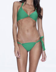 NALLA swimwear, olive green bikini, versatile, comfort, summer look.